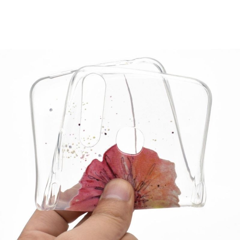 Huawei P40 Lite E - Coque transparente fleur