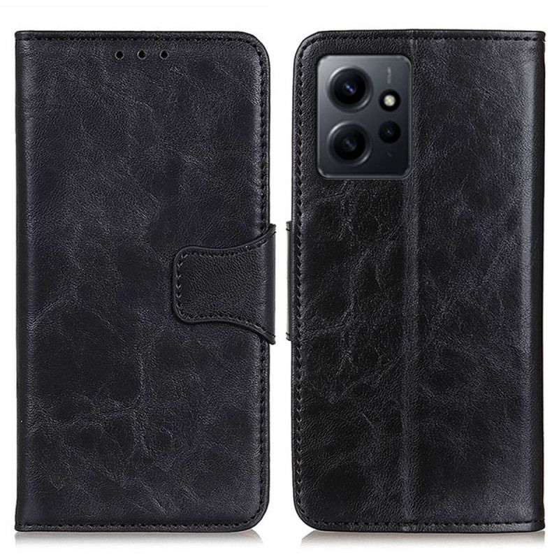 Housse Xiaomi Redmi Note 12 4G Cuir Fendu Fermoir Réversible