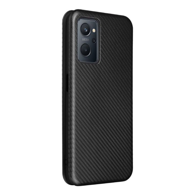 Housse Realme 9i simili cuir fibre de carbone