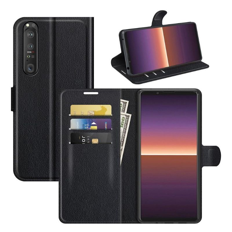 Housse Sony Xperia 1 III portefeuille style cuir