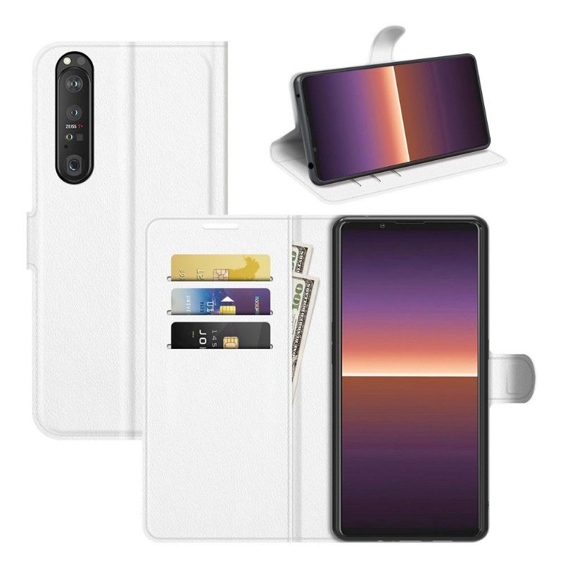 Housse Sony Xperia 1 III portefeuille style cuir