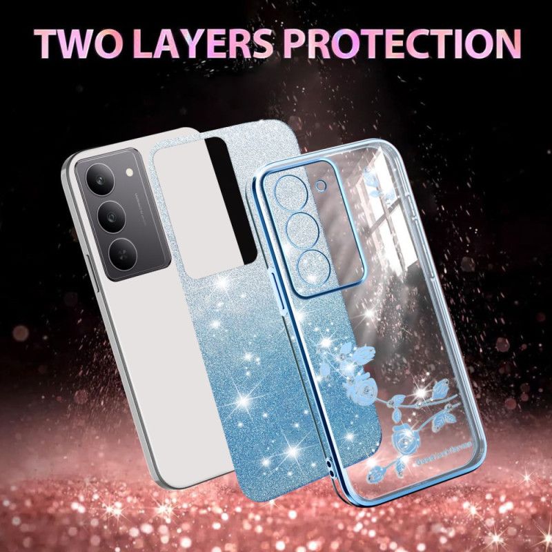 Coque Realme 14X 5G Fleurs et Strass KADEM