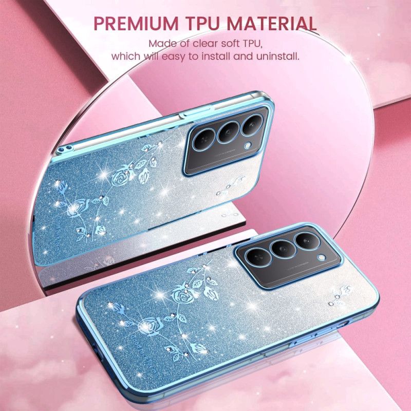 Coque Realme 14X 5G Fleurs et Strass KADEM