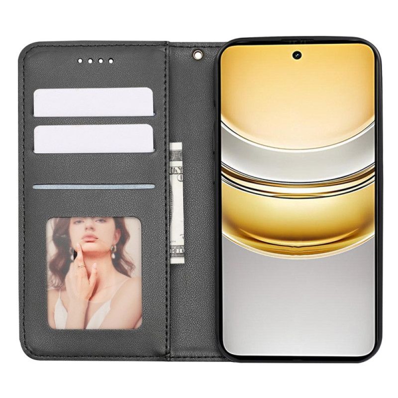 Flip Cover Realme 14X 5G Carreaux à Lanière