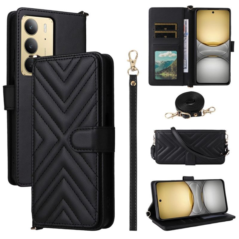 Housse Realme 14X 5G / C75 Premium Design avec Lanière et Bandoulière