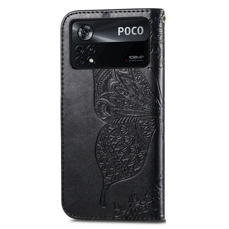Housse Xiaomi Poco X4 Pro 5G Papillon Relief