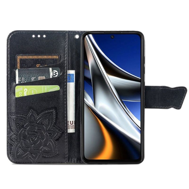 Housse Xiaomi Poco X4 Pro 5G Papillon Relief