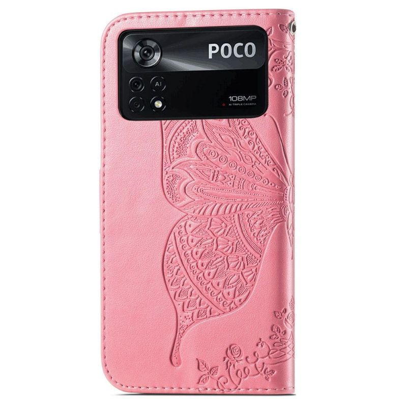 Housse Xiaomi Poco X4 Pro 5G Papillon Relief