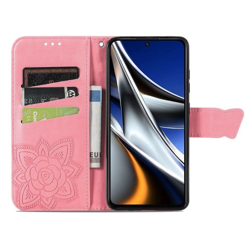 Housse Xiaomi Poco X4 Pro 5G Papillon Relief