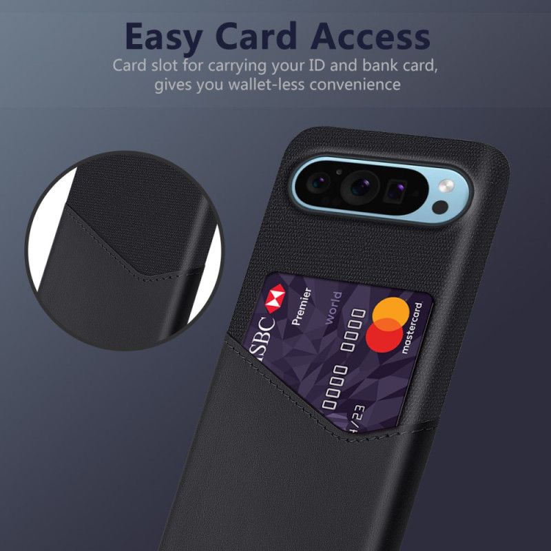 Coque Google Pixel 9 / Pixel 9 Pro Texture Tissu Porte-Carte