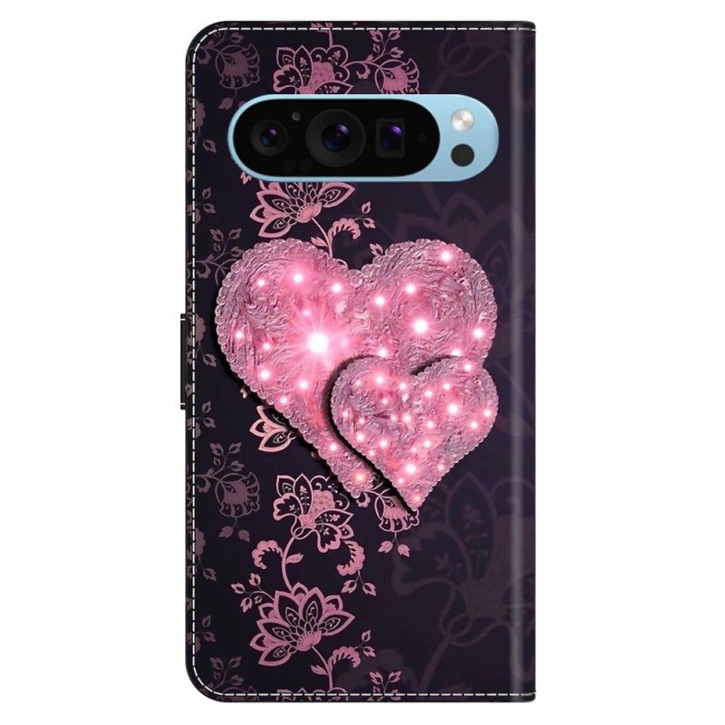 Housse Google Pixel 9 / Pixel 9 Pro Cœurs en Dentelle