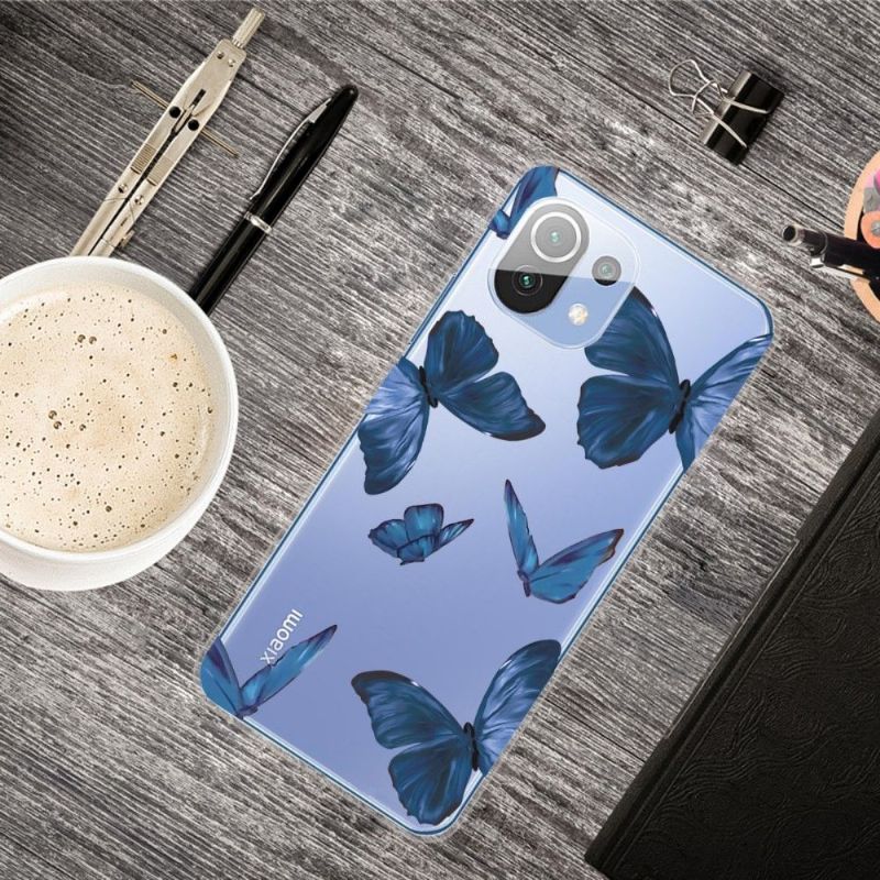 Coque Xiaomi Mi 11 Papillons Bleus