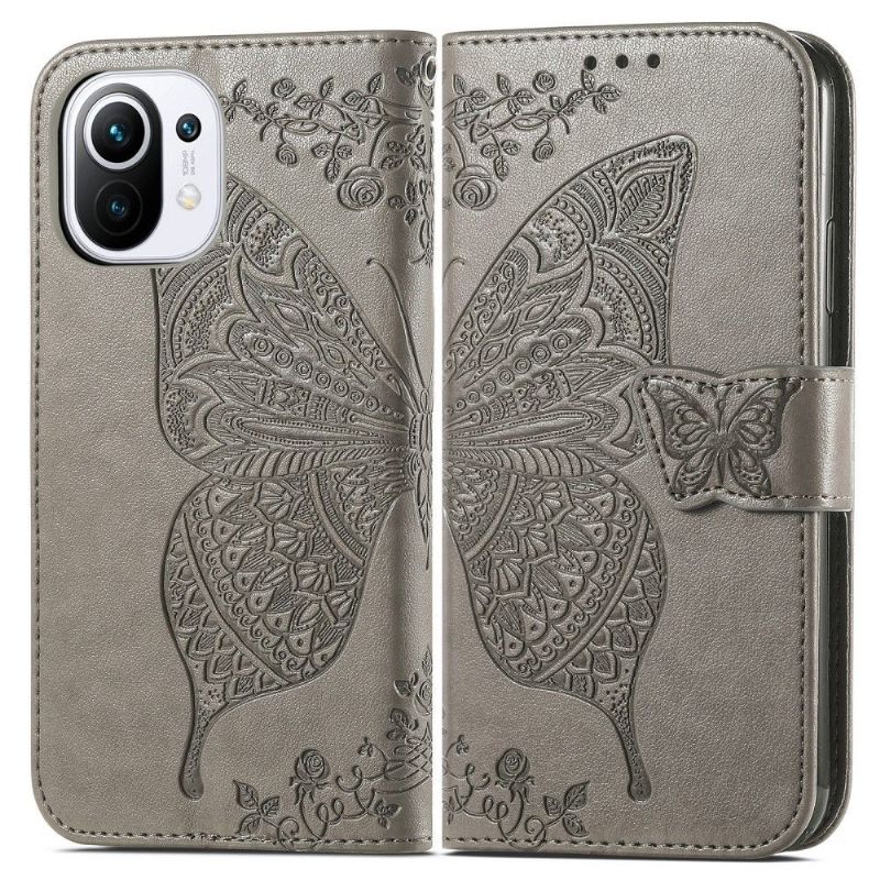 Étui Xiaomi Mi 11 papillon relief