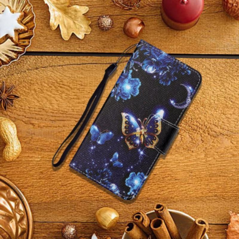 Housse Oppo A15 Précieux Papillons à Lanière