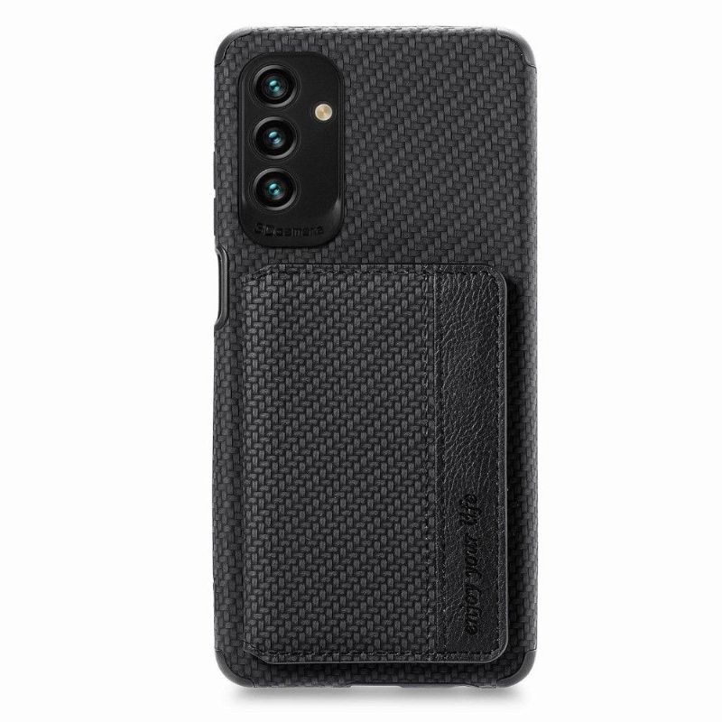 Coque Samsung Galaxy M23 5G Fibre Carbone Porte-Cartes Fonction Support