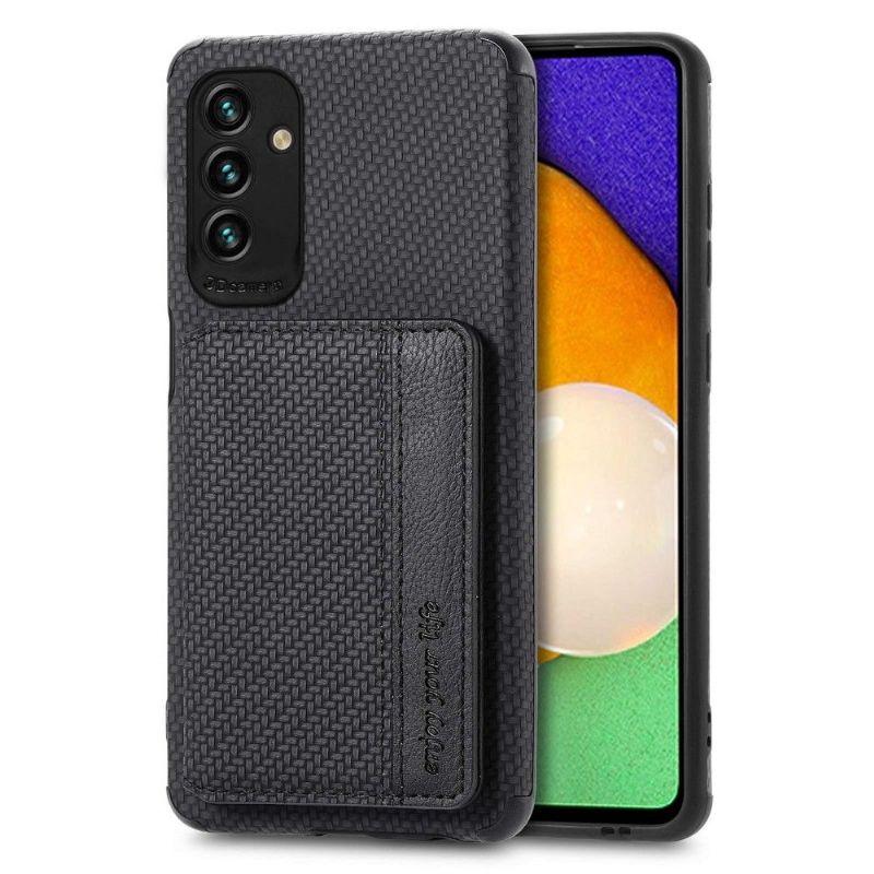 Coque Samsung Galaxy M23 5G Fibre Carbone Porte-Cartes Fonction Support