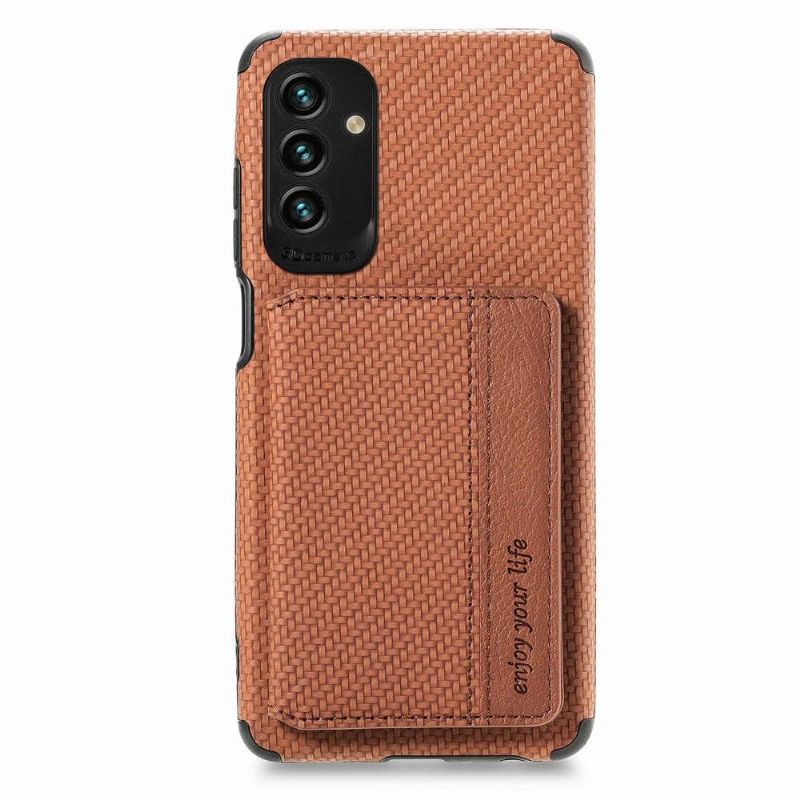 Coque Samsung Galaxy M23 5G Fibre Carbone Porte-Cartes Fonction Support