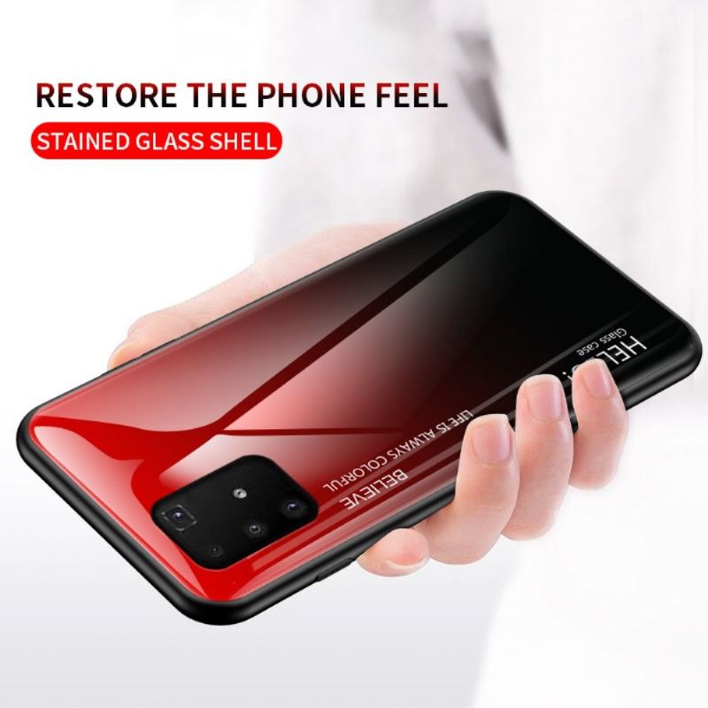 Coque Samsung Galaxy S10 Lite dos en verre dégradé de couleurs