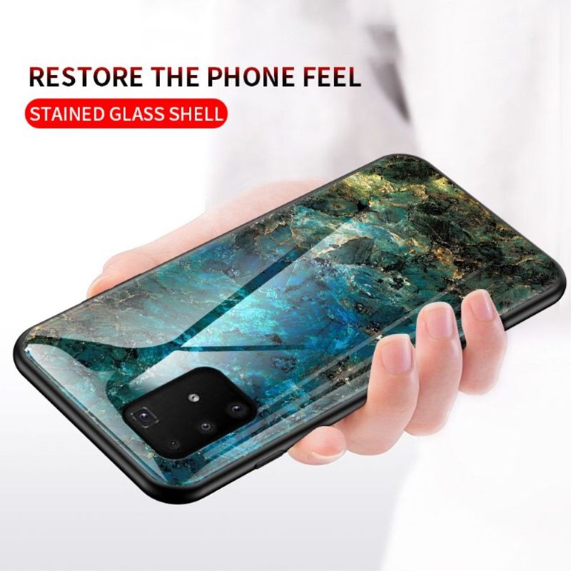 Coque Samsung Galaxy S10 Lite Marbre Océane dos en verre