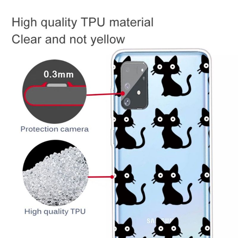 Coque Samsung Galaxy S10 Lite transparente chats noirs