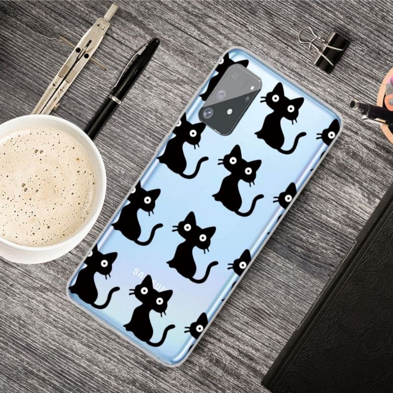 Coque Samsung Galaxy S10 Lite transparente chats noirs