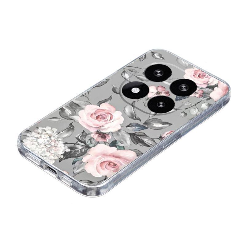 Coque pour Xiaomi Redmi Note 14 Pro Plus 5G Fleurs Roses