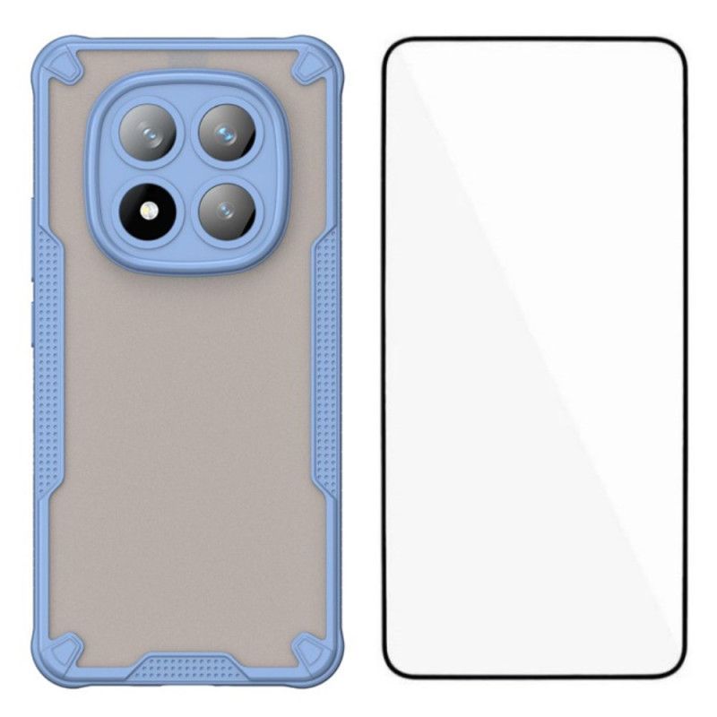 Coque Xiaomi Redmi Note 14 Pro Plus 5G Silicone Semi-Transparent avec Protecteur Écran en Verre Trempé