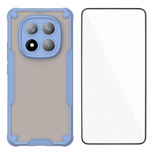 Coque Xiaomi Redmi Note 14 Pro Plus 5G Silicone Semi-Transparent avec Protecteur Écran en Verre Trempé