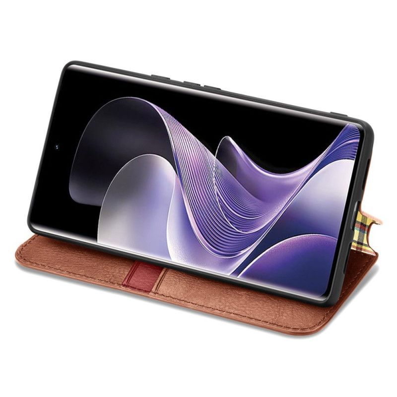 Flip Cover Xiaomi Redmi Note 14 Pro Plus 5G Effet daim Frise