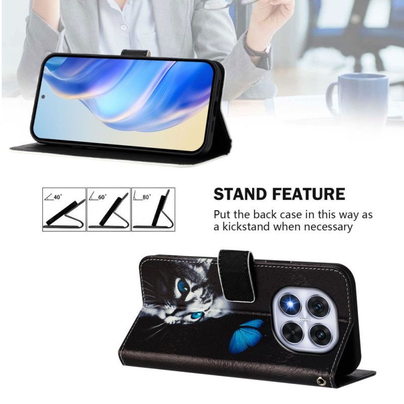 Housse Xiaomi Redmi Note 14 Pro Plus 5G / 14 Pro 5G / Poco X7 Motif Papillon et Chat