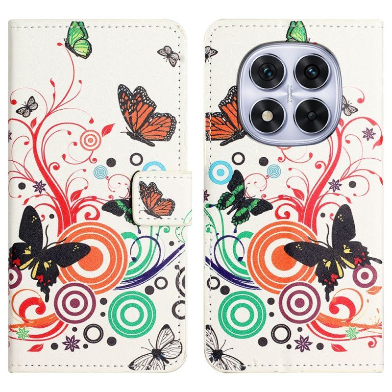 Housse Xiaomi Redmi Note 14 Pro Plus 5G / 14 Pro 5G / Poco X7 Papillons sur Fond Blanc