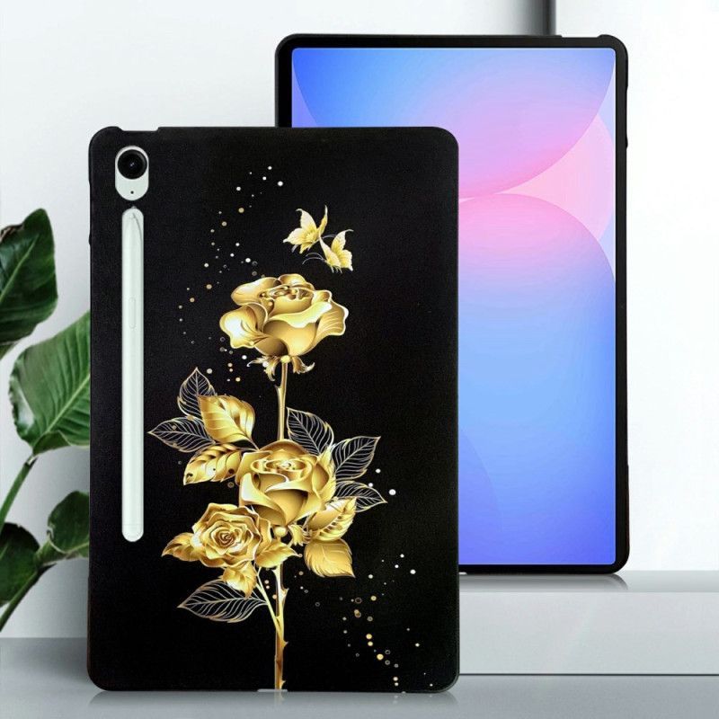 Coque Samsung Galaxy Tab S10 FE Plus Roses Dorées