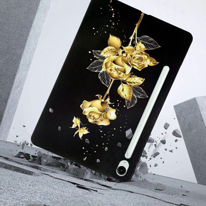 Coque Samsung Galaxy Tab S10 FE Plus Roses Dorées