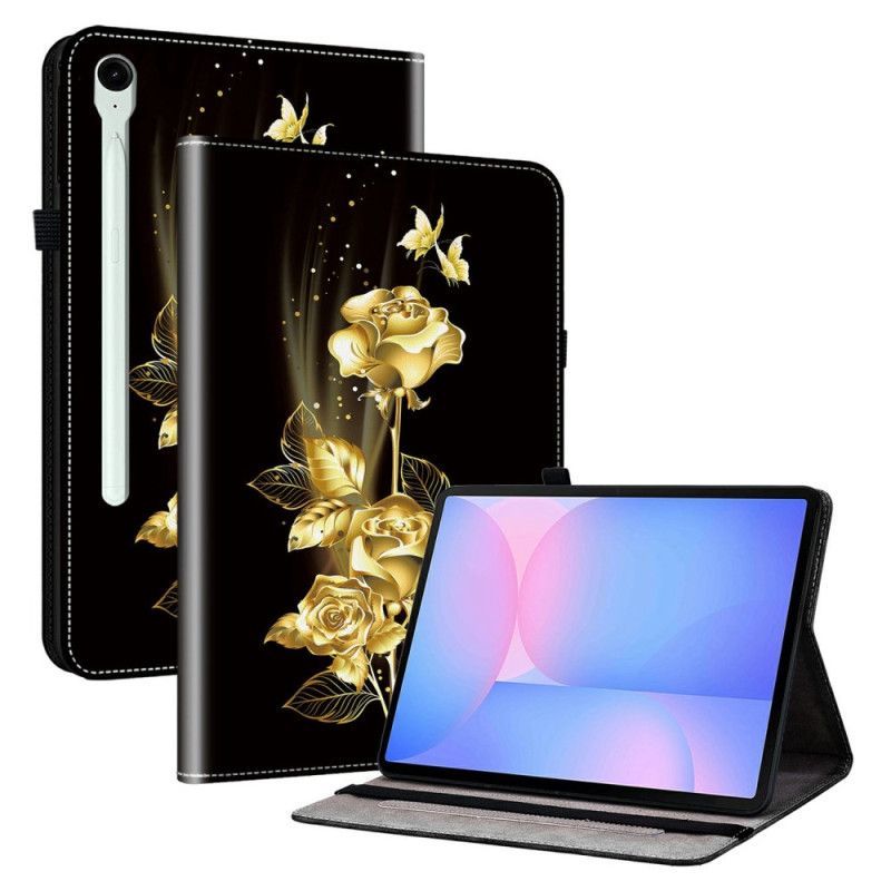 Coque Samsung Galaxy Tab S10 FE Plus Roses Dorées