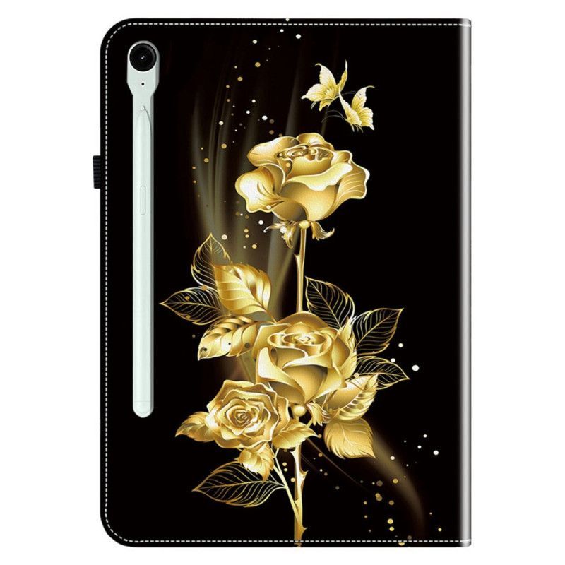 Coque Samsung Galaxy Tab S10 FE Plus Roses Dorées