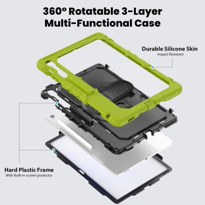 Coque Samsung Galaxy Tab S10 FE Plus Ultra Résistante avec Bandoulière