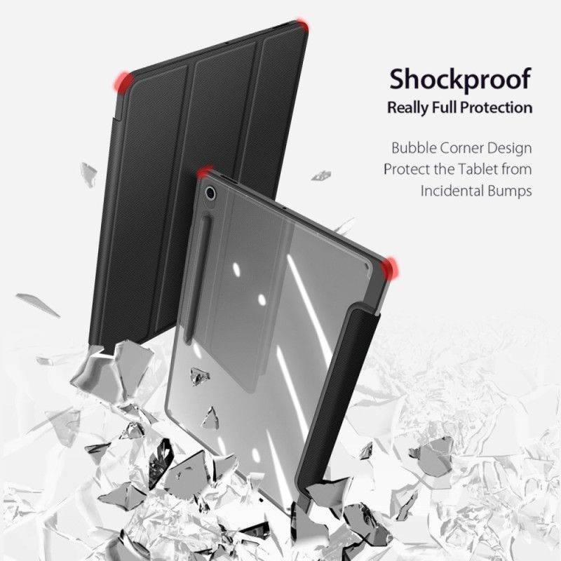 Smart Case Samsung Galaxy Tab S10 FE Plus Trois Volets Dos Transparent