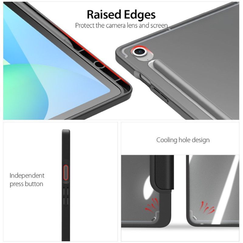 Smart Case Samsung Galaxy Tab S10 FE Plus Trois Volets Dos Transparent