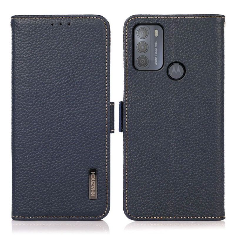 Housse Motorola Moto G50 Cuir Grainé KHAZNEH