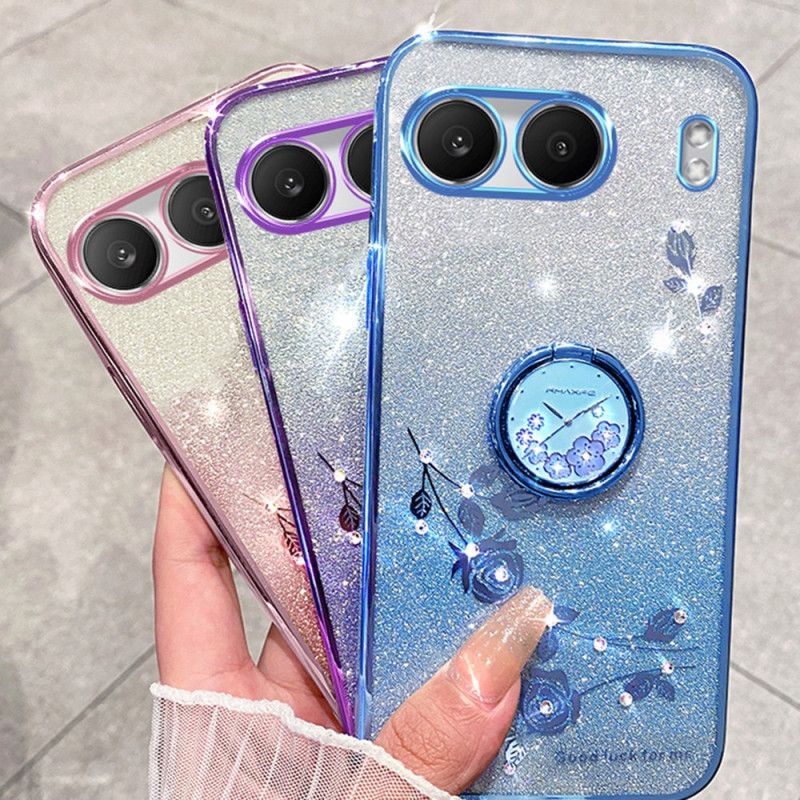 Coque OnePlus Nord 4 Anneau-Support Paillettes et Strass KADEM