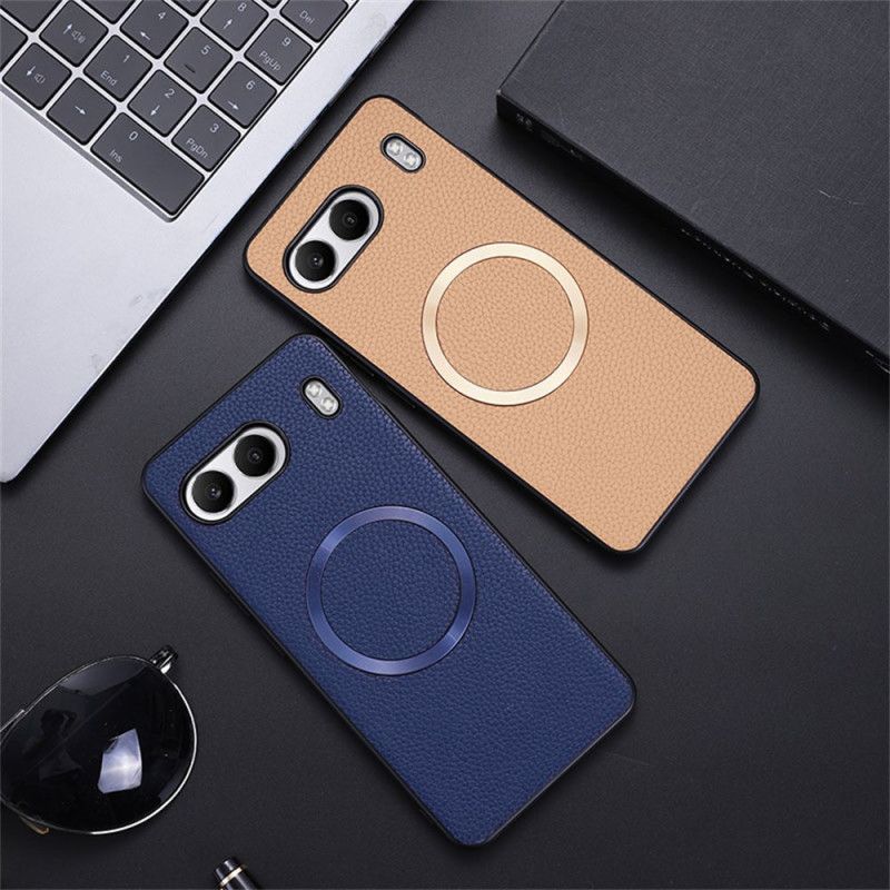 Coque OnePlus Nord 4 Simili Cuir Litchi Compatible MagSafe