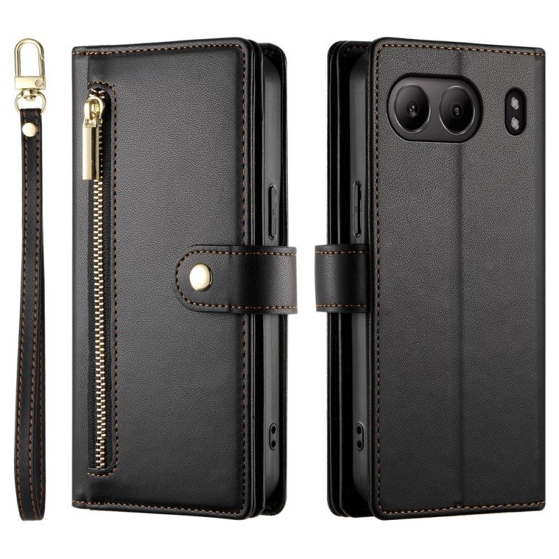 Housse OnePlus Nord 4 Portefeuille avec Lanière et Bandoulière