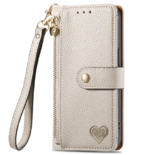 Housse OnePlus Nord 4 Portefeuille Blocage RFID Coeur