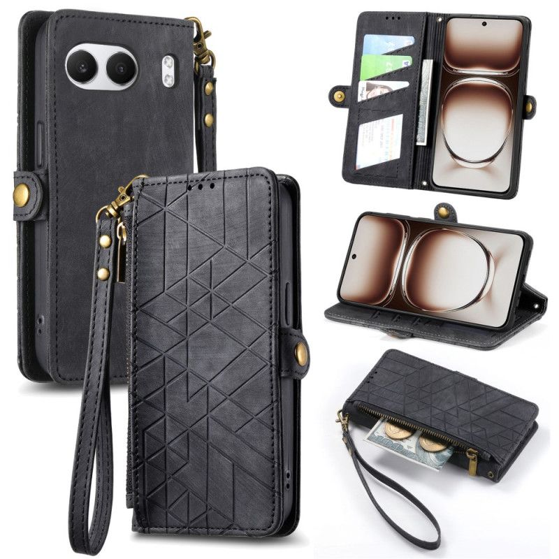 Housse OnePlus Nord 4 Portefeuille Motifs Géométriques