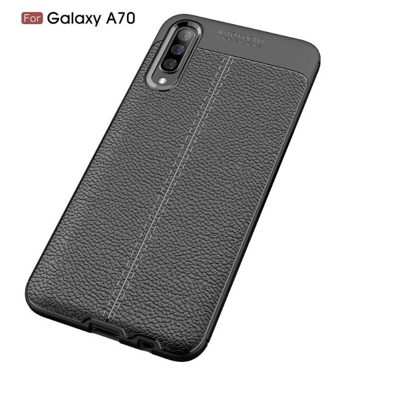 Samsung Galaxy A70 - Coque gel finition simili cuir