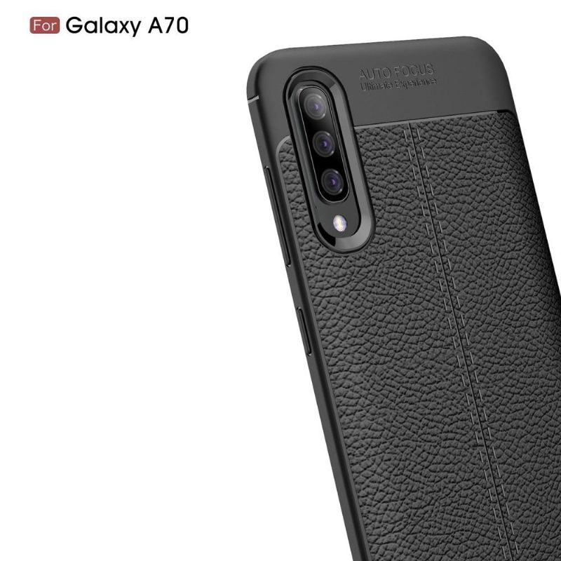 Samsung Galaxy A70 - Coque gel finition simili cuir