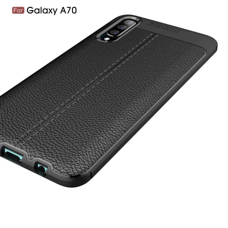 Samsung Galaxy A70 - Coque gel finition simili cuir