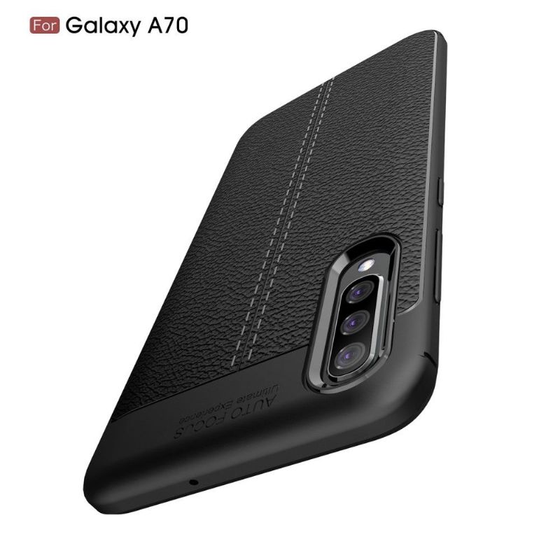Samsung Galaxy A70 - Coque gel finition simili cuir