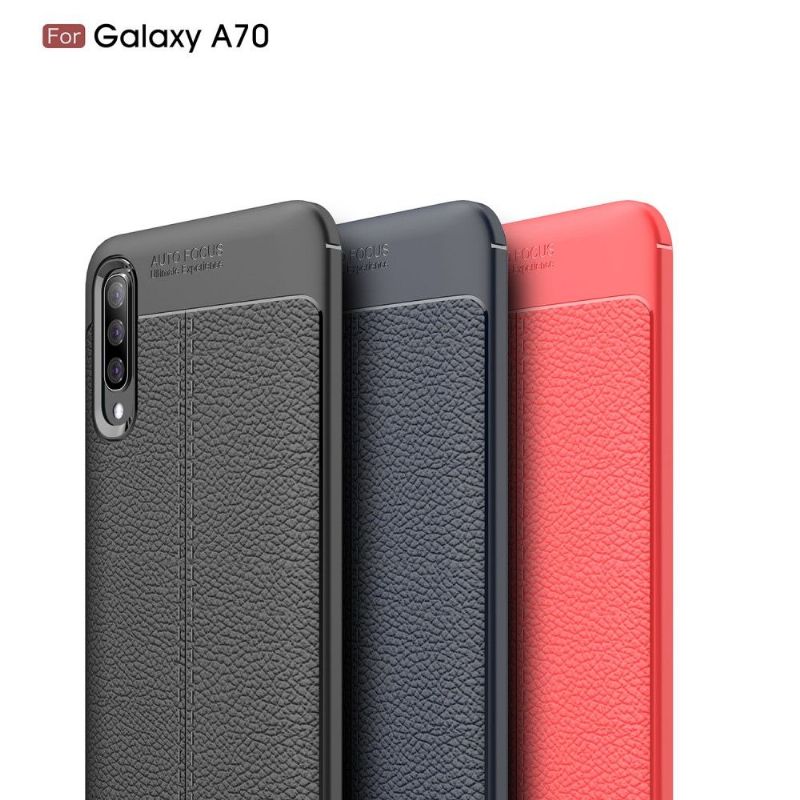 Samsung Galaxy A70 - Coque gel finition simili cuir