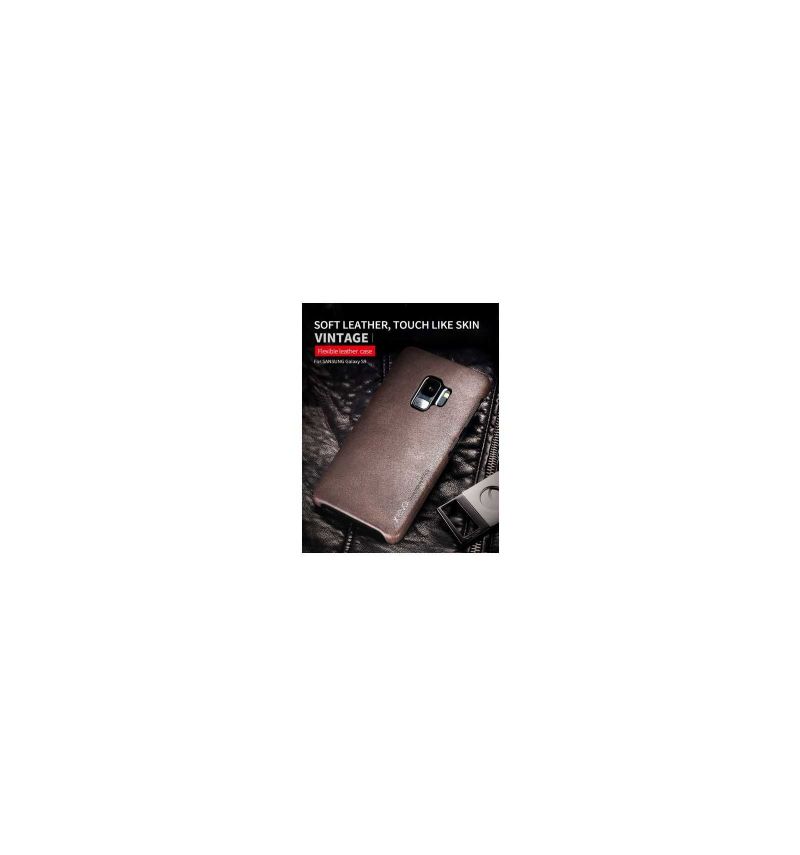 Coque Samsung Galaxy S9 Cuir Vintage Series - Marron